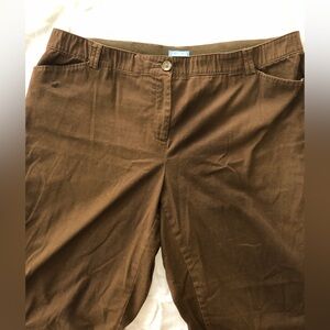 Westport woman’s casual pants, brown, zipper with button, comfortable waistband